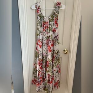 ⚜️ Anthropology • Abel the Label Green, White and Orange Floral Dress